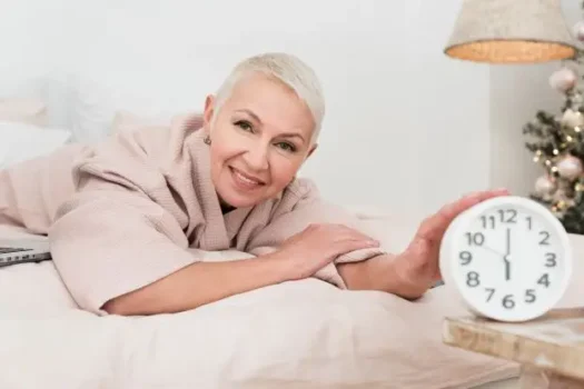 mature woman enjoying her menopause night sweat relief